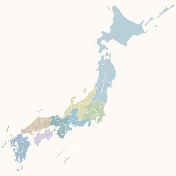 トワエトワ-ショップリスト用の日本地図